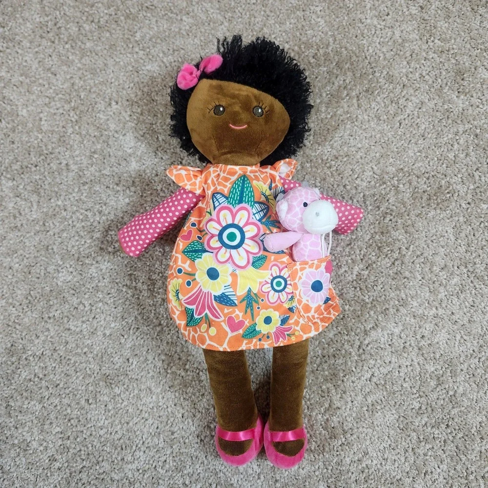 Scentsy Buddy Jaya Plush Doll Orange Floral Dress Pink Polka Dot Giraffe Toy 16